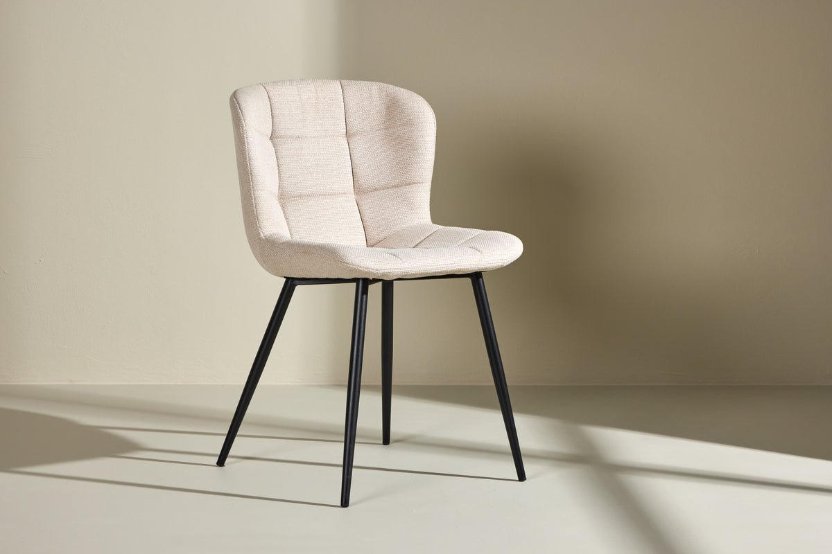 Ensemble de 2 chaises Angelica, combinaison élégante de Beige et Noir