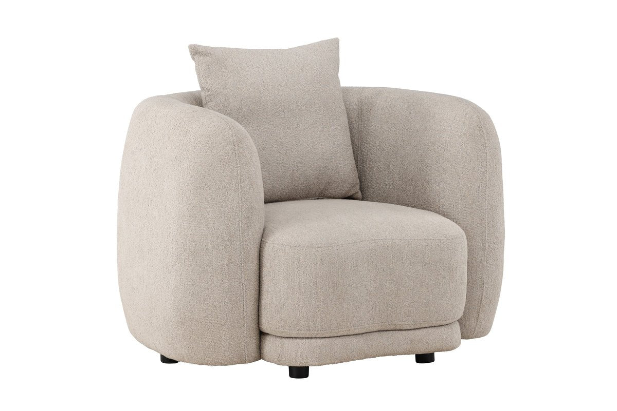 Fauteuil Zilli - avec Bouclé beige exclusif