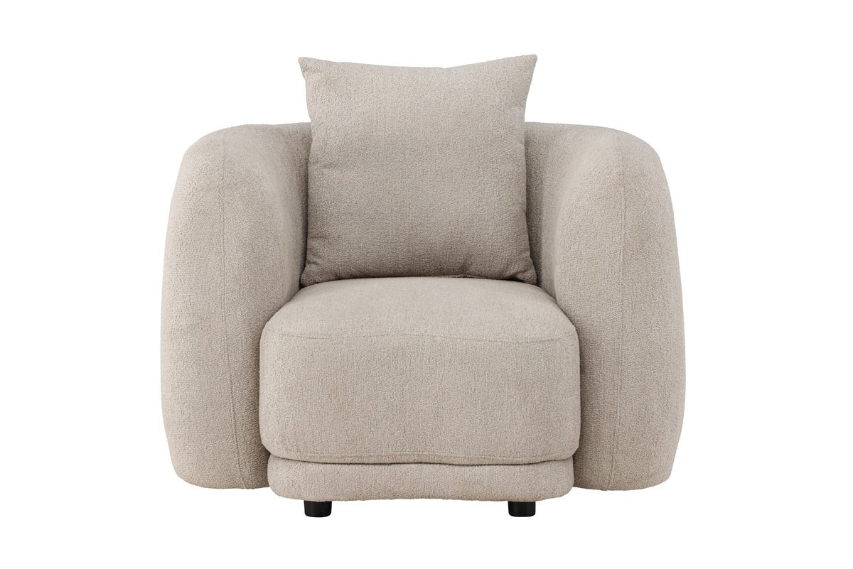 Fauteuil Zilli - avec Bouclé beige exclusif