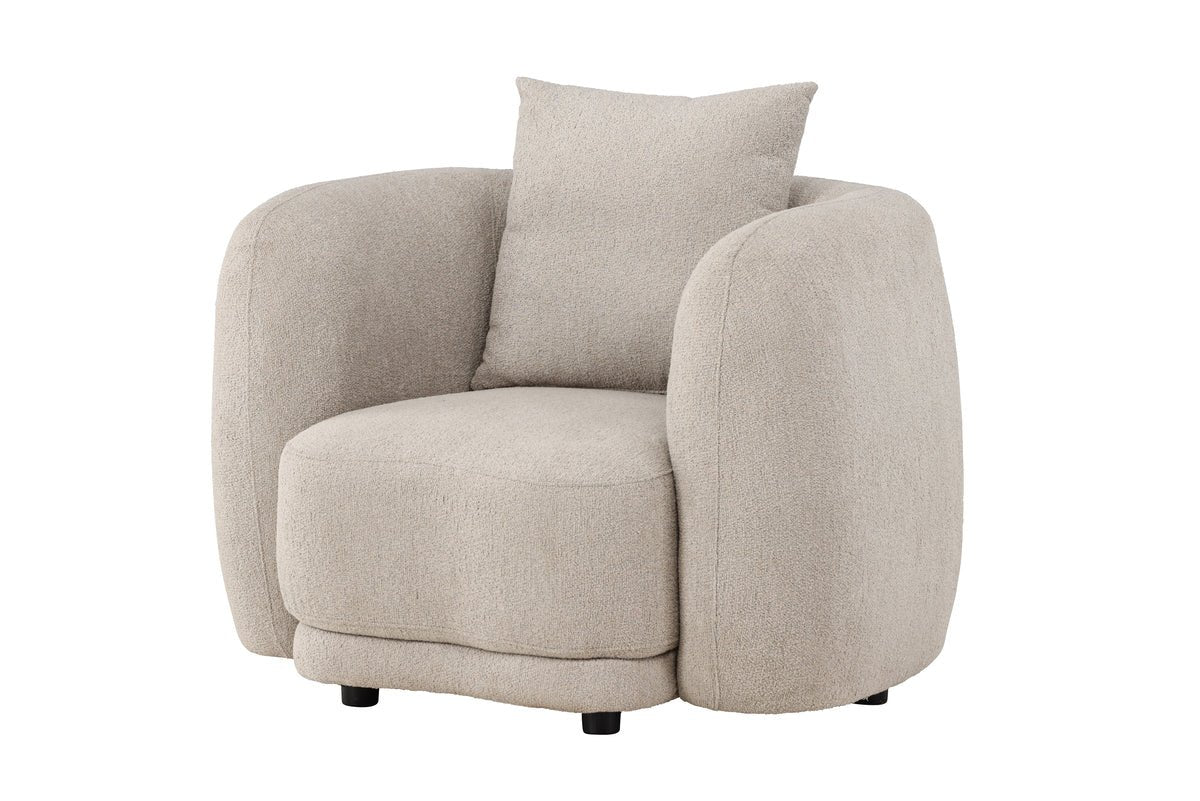 Fauteuil Zilli - avec Bouclé beige exclusif