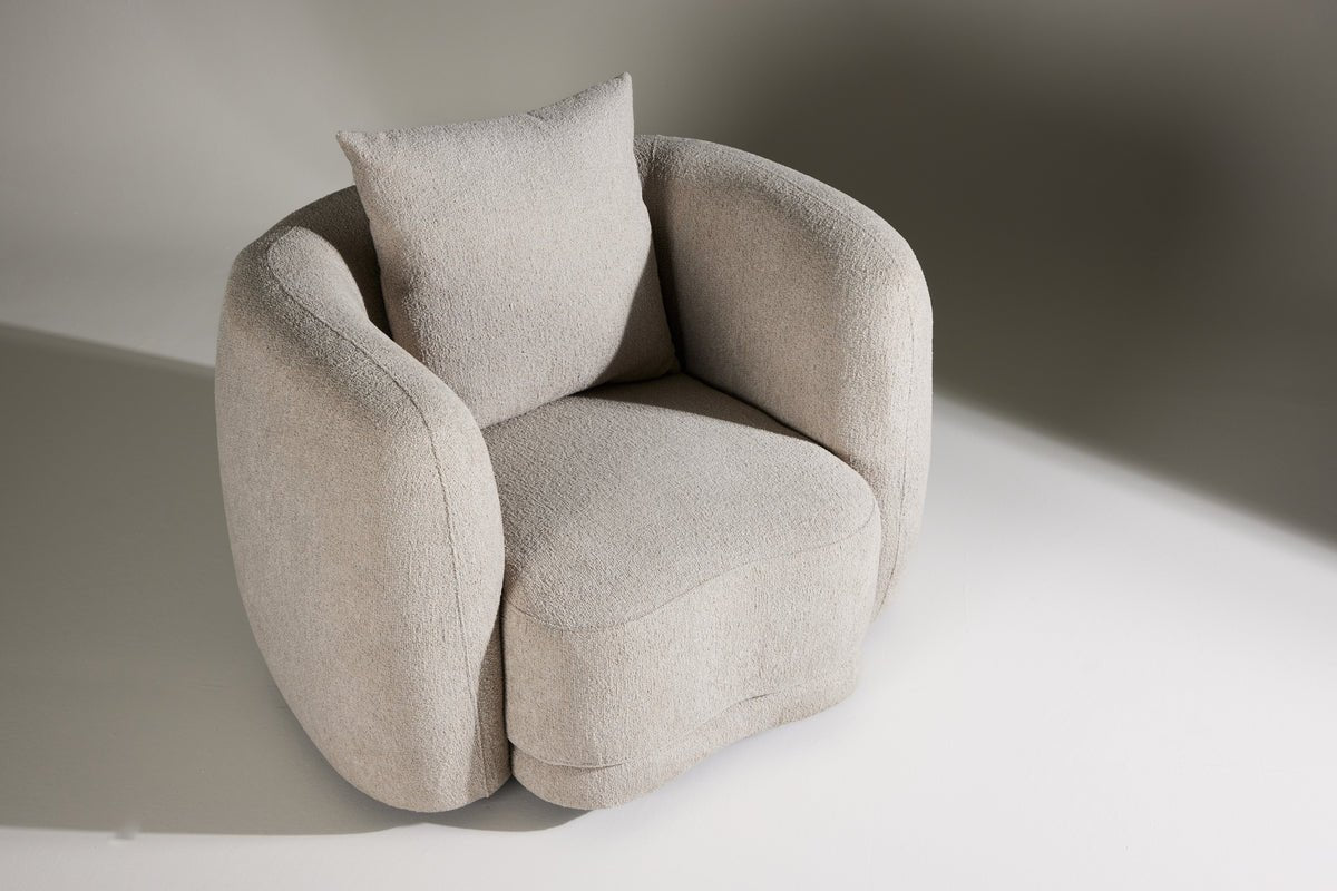Fauteuil Zilli - avec Bouclé beige exclusif