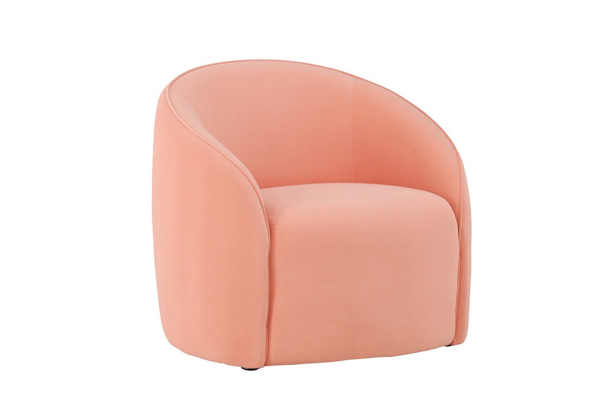 Fauteuil Noris - Ton pêche doux au design minimaliste