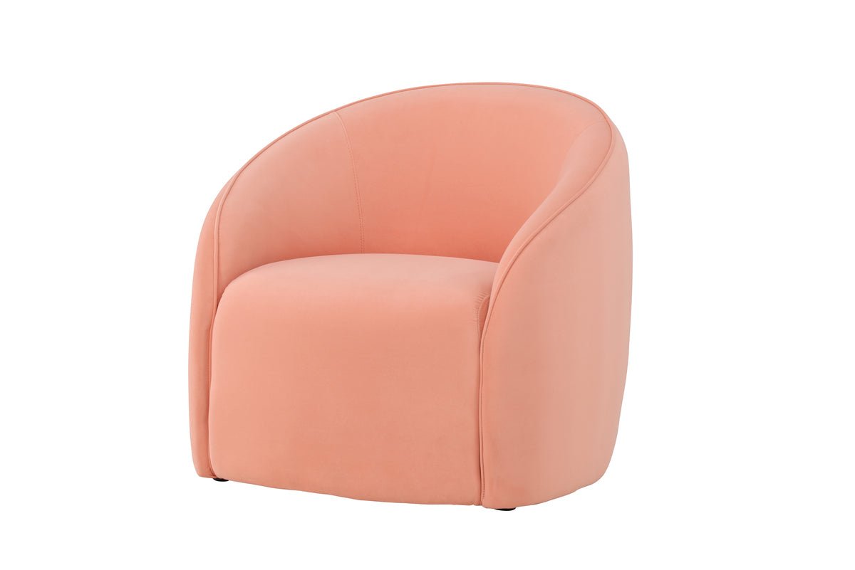 Fauteuil Noris - Ton pêche doux au design minimaliste