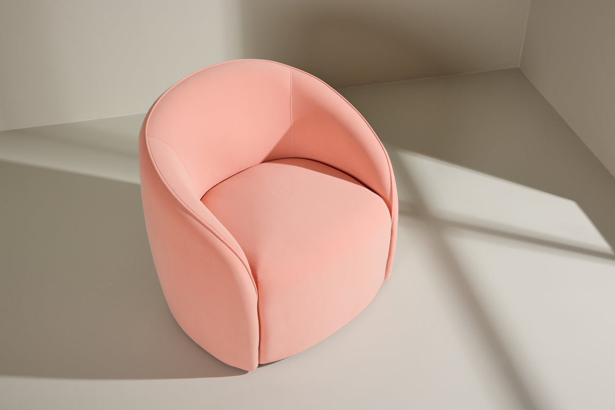 Fauteuil Noris - Ton pêche doux au design minimaliste