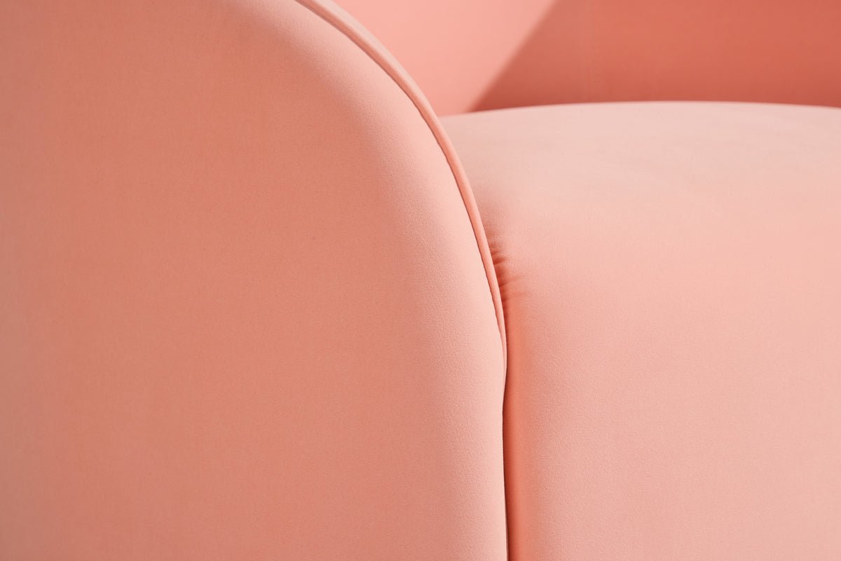 Fauteuil Noris - Ton pêche doux au design minimaliste