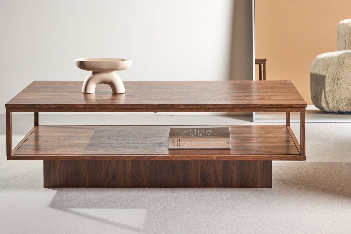 Table basse Magela - en aspect noyer