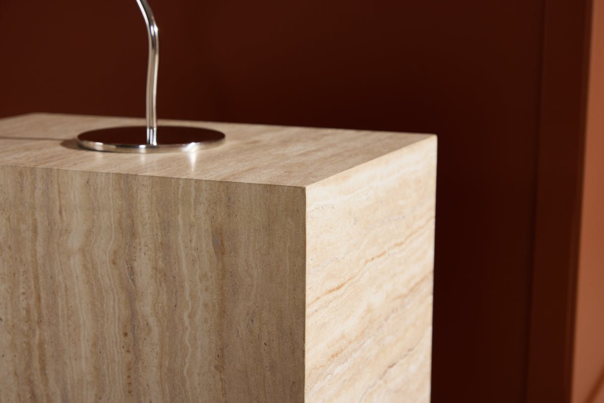 Table d'appoint Quadro – en Beige avec aspect pierre