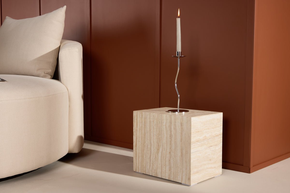 Table d'appoint Quadro – en Beige avec aspect pierre