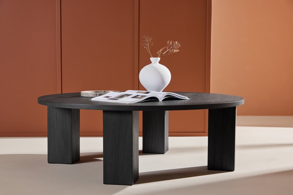 Table basse Rondero - en aspect bois noir