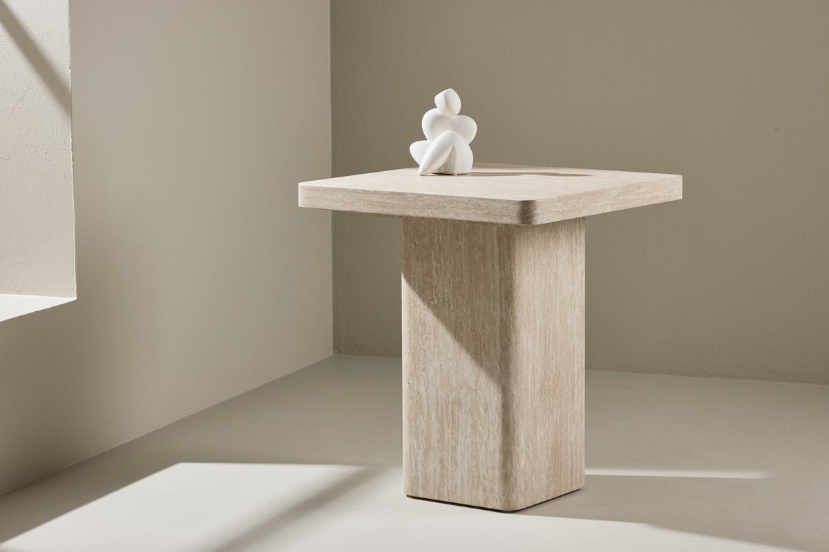 Table basse/tabouret d'appoint Nemo - avec motif beige