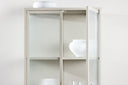 Commode/Vitrine Lenora – Beige, moderne et élégante avec accent rétro