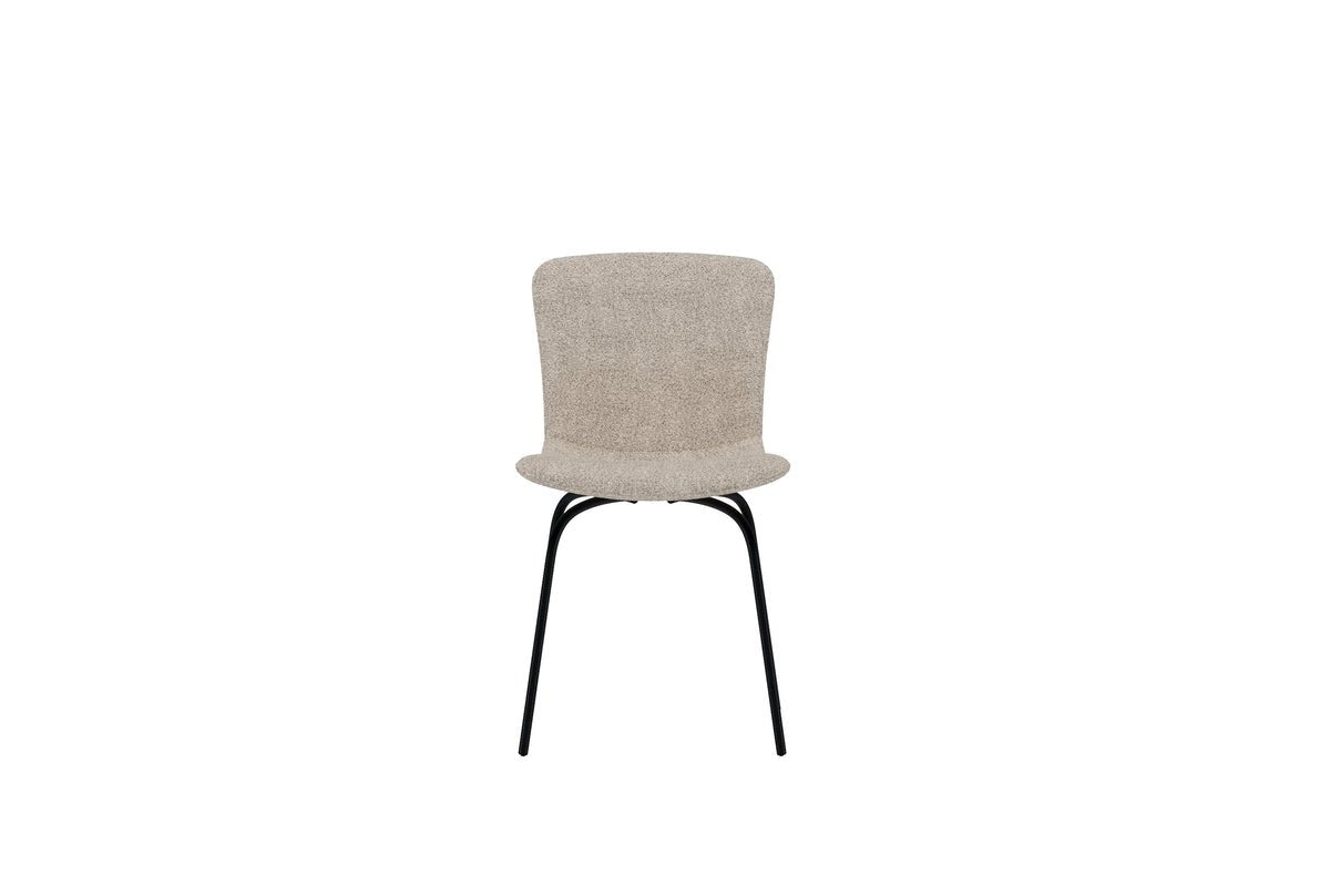 Ensemble de 2 chaises de salle à manger Leo en Beige avec pieds noirs