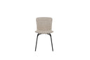 Ensemble de 2 chaises de salle à manger Leo en Beige avec pieds noirs