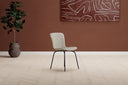 Ensemble de 2 chaises de salle à manger Leo en Beige avec pieds noirs