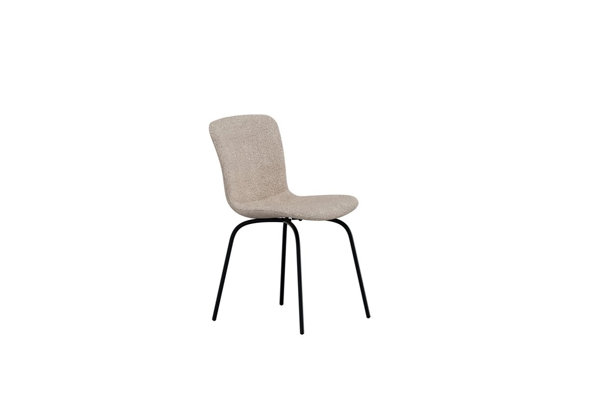 Ensemble de 2 chaises de salle à manger Leo en Beige avec pieds noirs