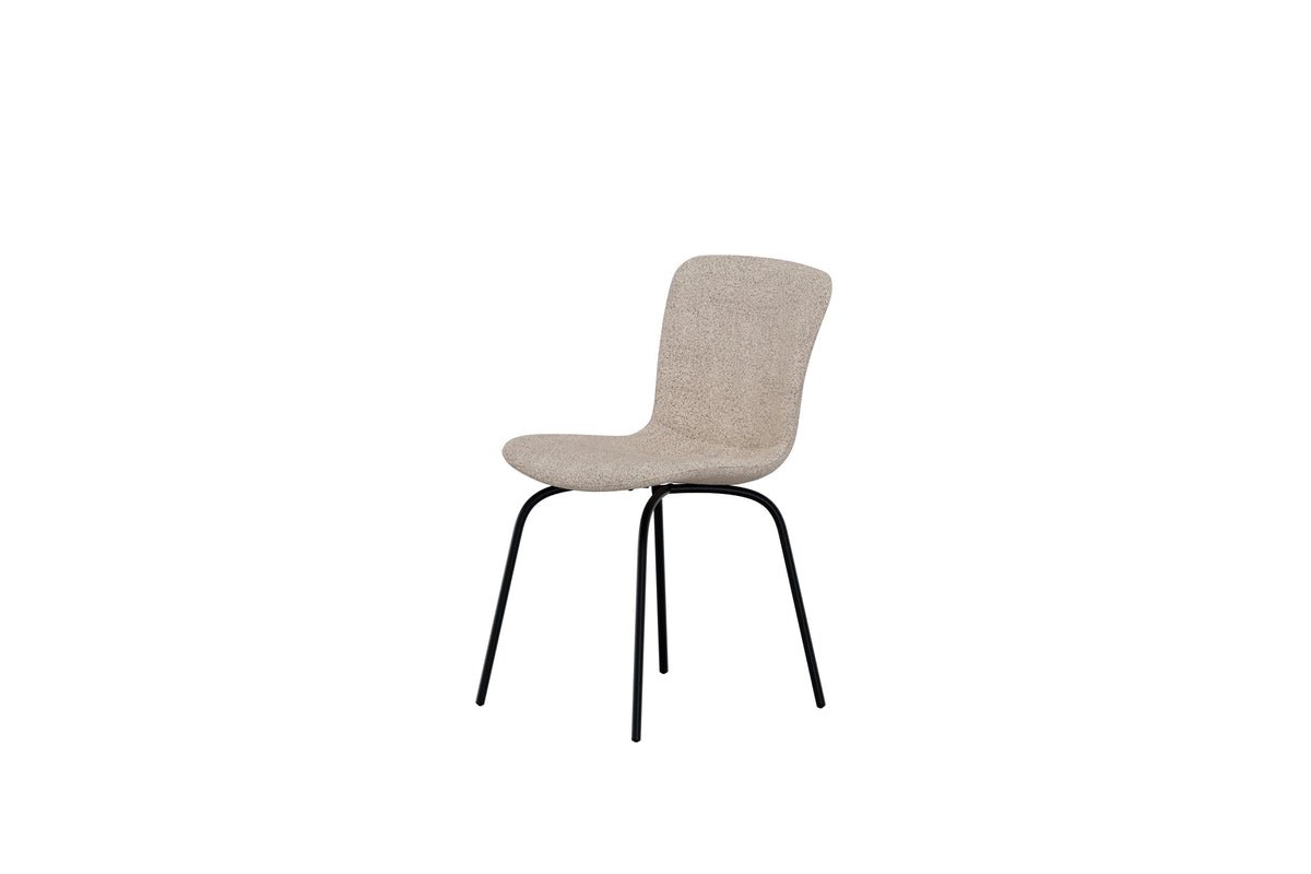 Ensemble de 2 chaises de salle à manger Leo en Beige avec pieds noirs