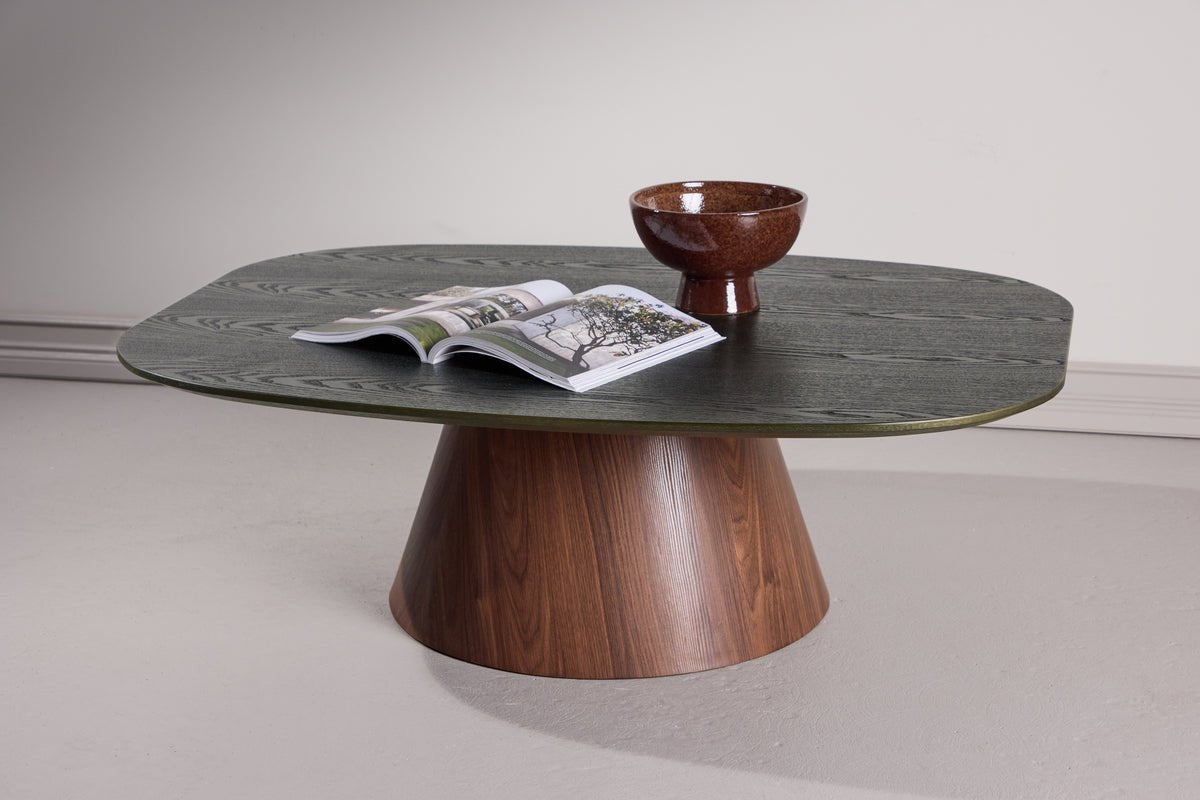 Table basse Amaro - en imitation bois avec veines