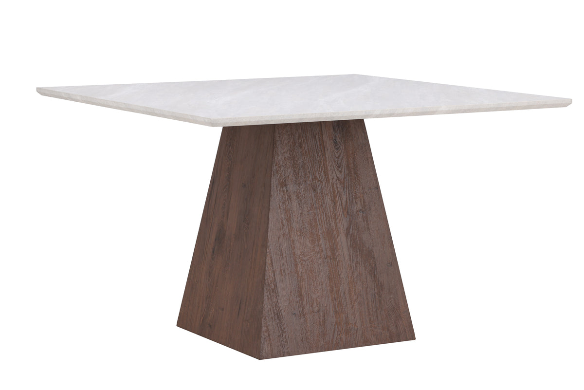 Table à manger Lior 120×120 cm en Gris clair avec cadre MDF