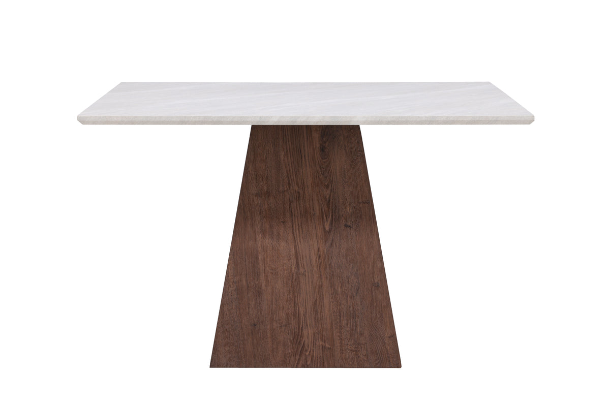 Table à manger Lior 120×120 cm en Gris clair avec cadre MDF