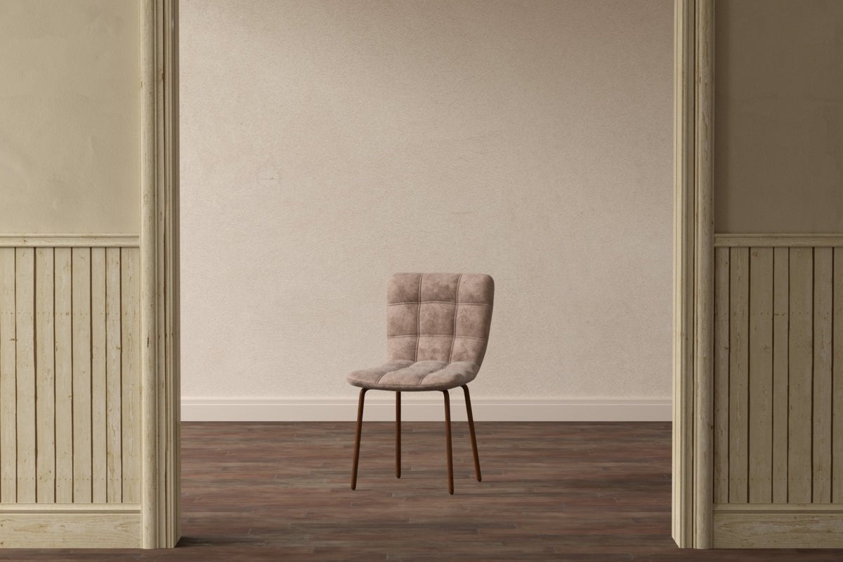 Ensemble de 2 chaises de salle à manger Daria avec pieds imitation bois et dossier matelassé