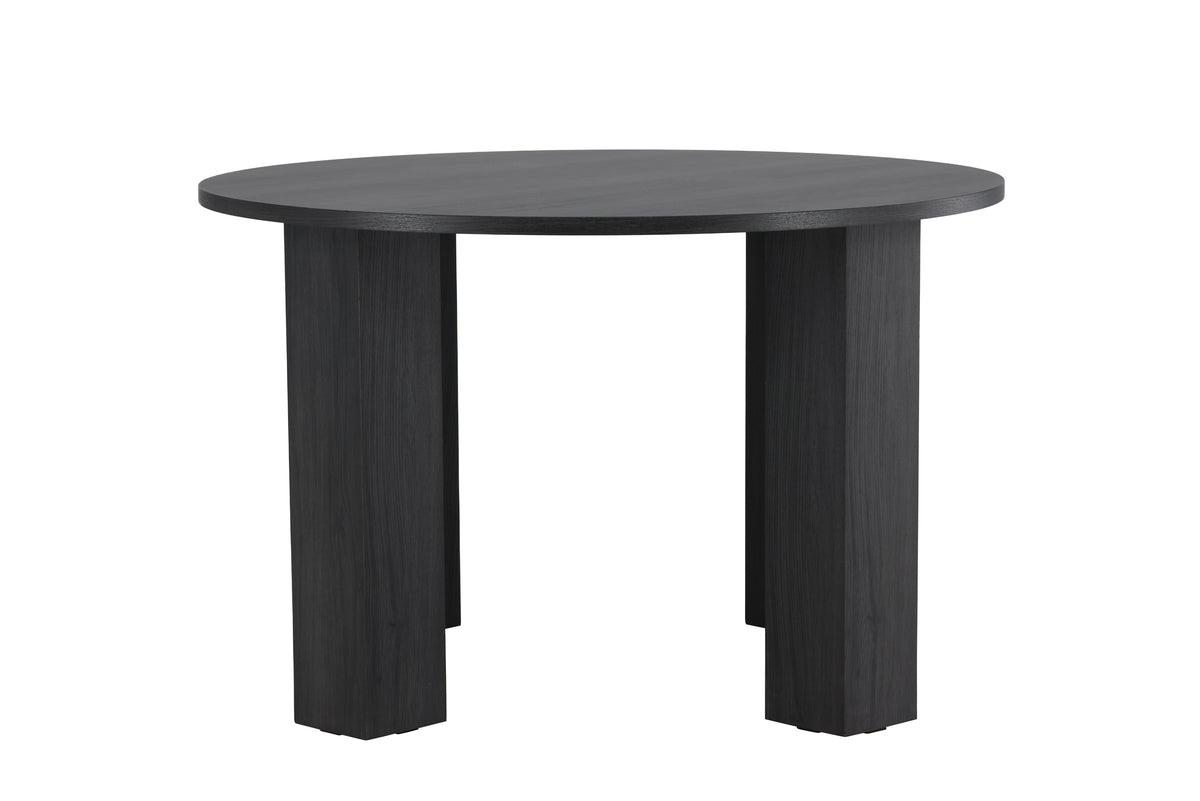 Table à manger Baylin – une table à manger ronde en MDF noir