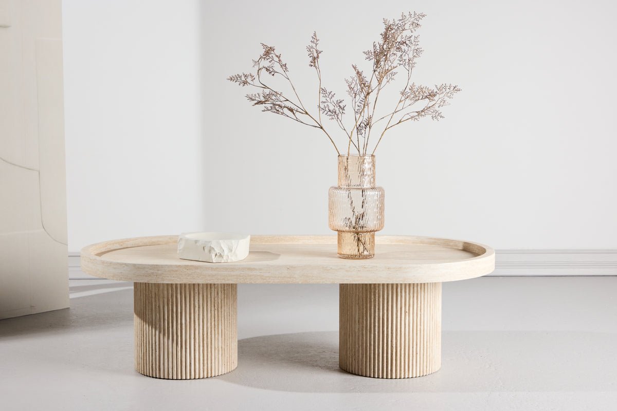 Table basse Belize - en Beige avec un bord haut