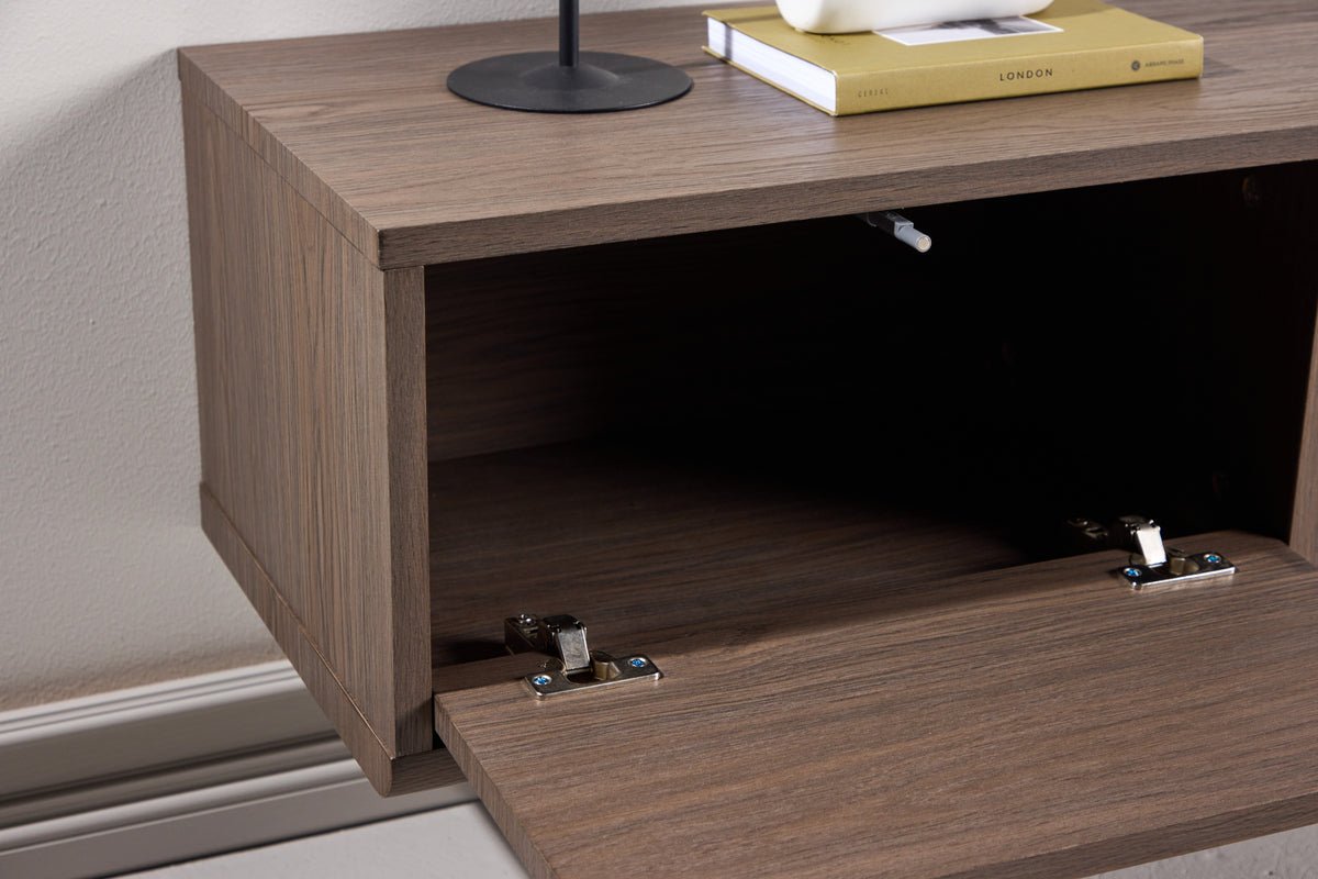 Meuble TV bas design Taverno – design en bois chaleureux avec espace de rangement