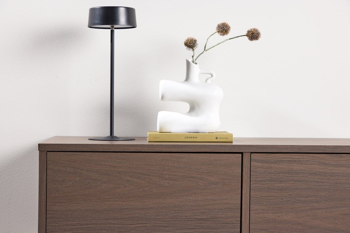 Meuble TV bas design Taverno – design en bois chaleureux avec espace de rangement