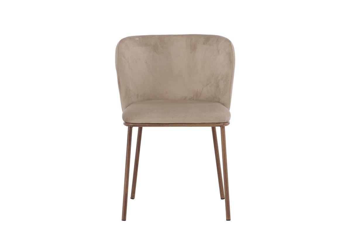Ensemble de 2 chaises Coffee avec tissu en velours beige doux