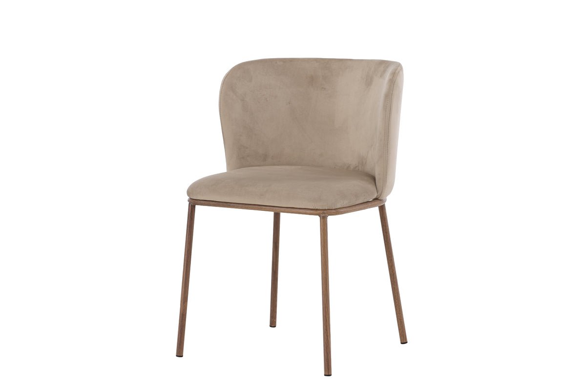 Ensemble de 2 chaises Coffee avec tissu en velours beige doux