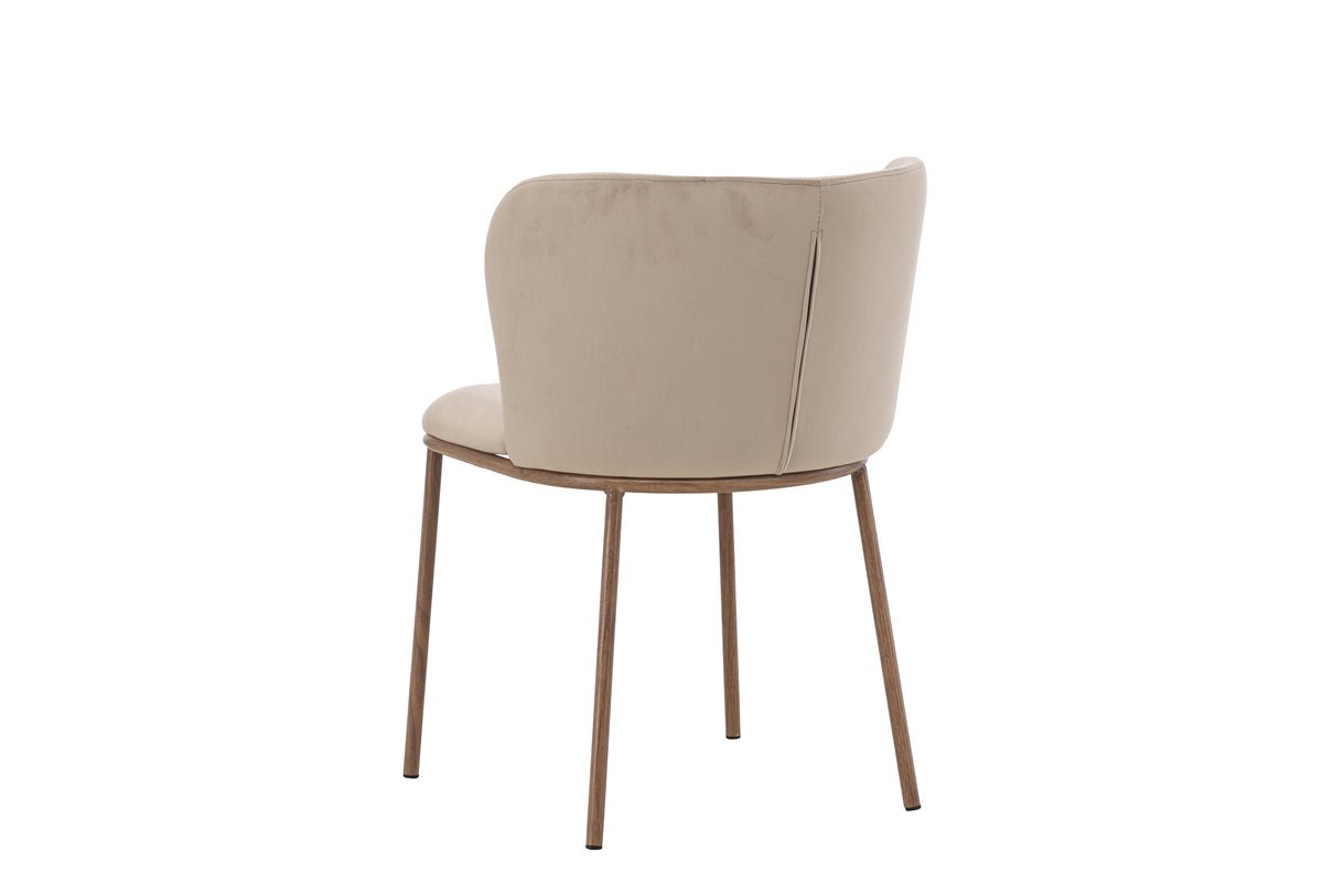 Ensemble de 2 chaises Coffee avec tissu en velours beige doux