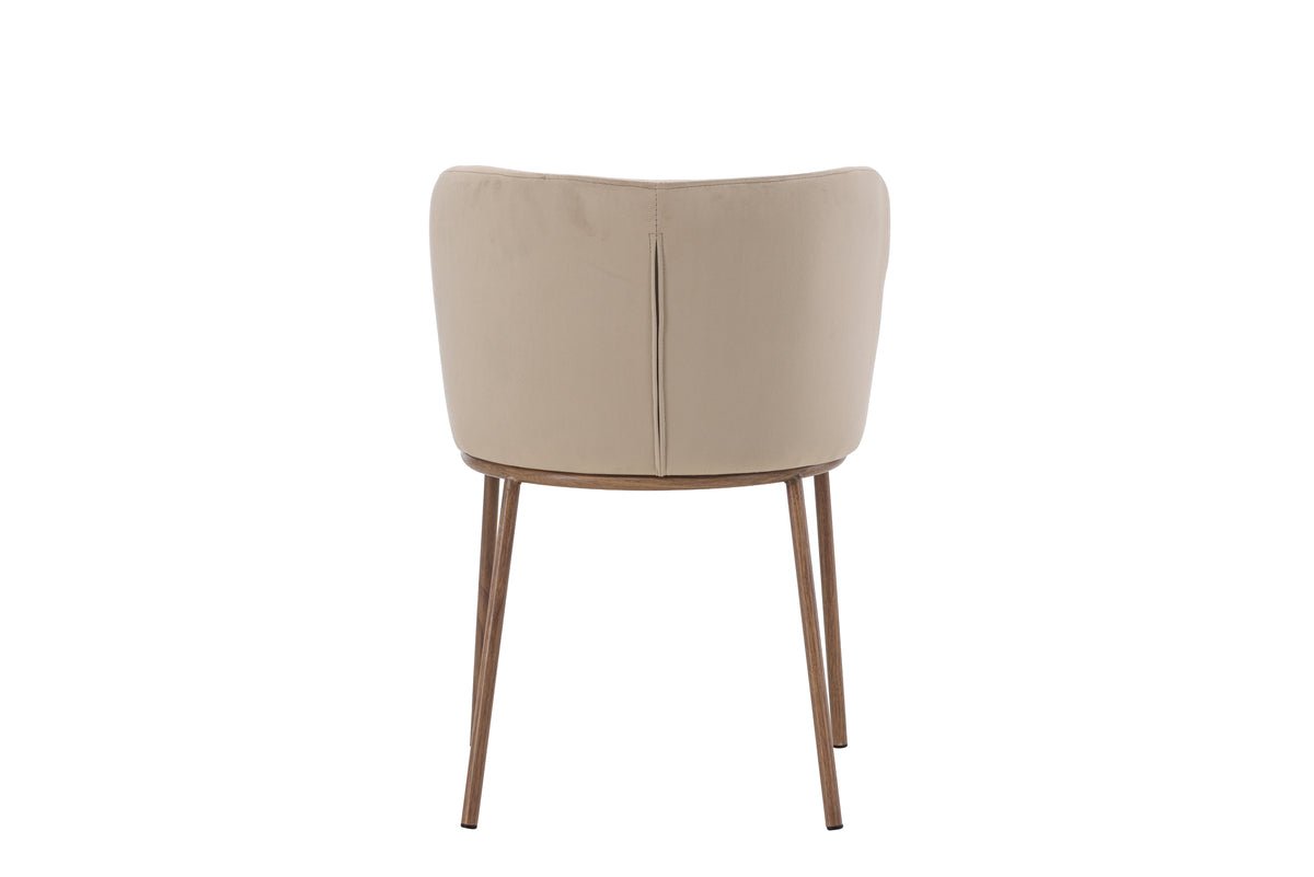 Ensemble de 2 chaises Coffee avec tissu en velours beige doux