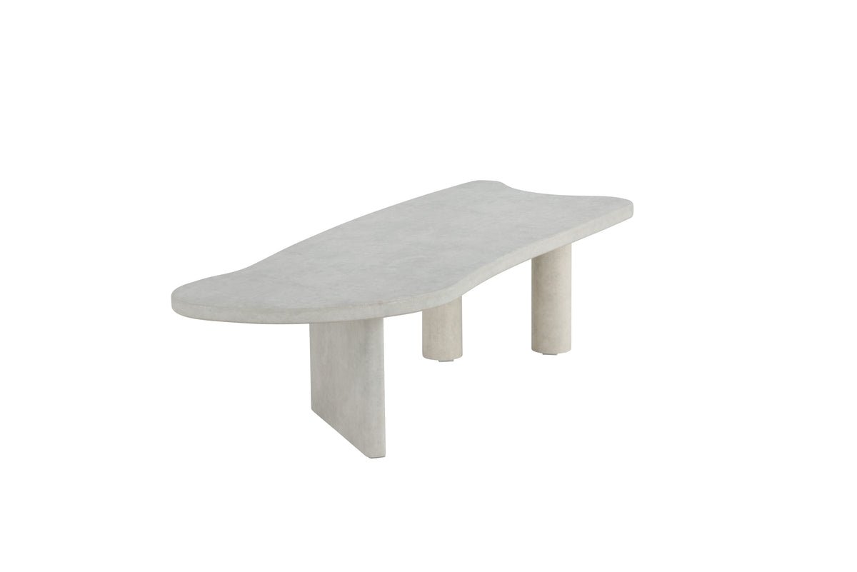 Table basse Adam - en aspect béton gris clair avec design asymétrique