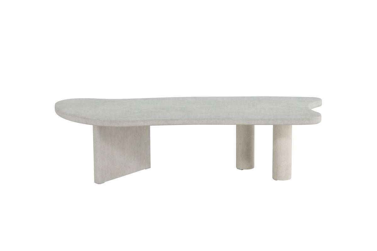 Table basse Adam - en aspect béton gris clair avec design asymétrique