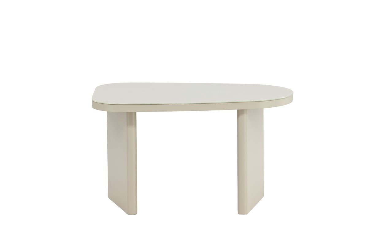 Table basse/table d'appoint Sonaro – 70 × 45 cm en Beige avec plateau en verre
