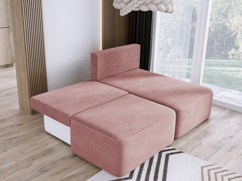 Canapé design Tilia Côtelé avec fonction couchage et rangement
