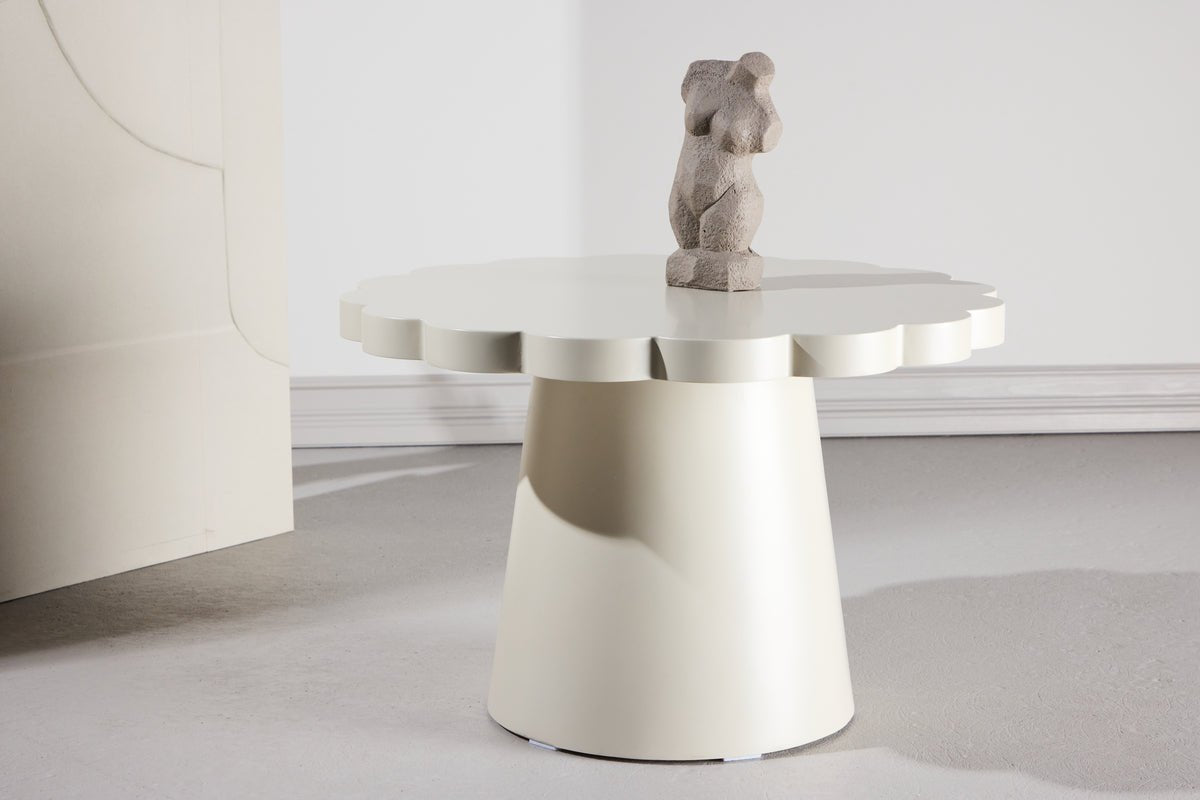 Table basse Florena - en Beige avec bord ondulé