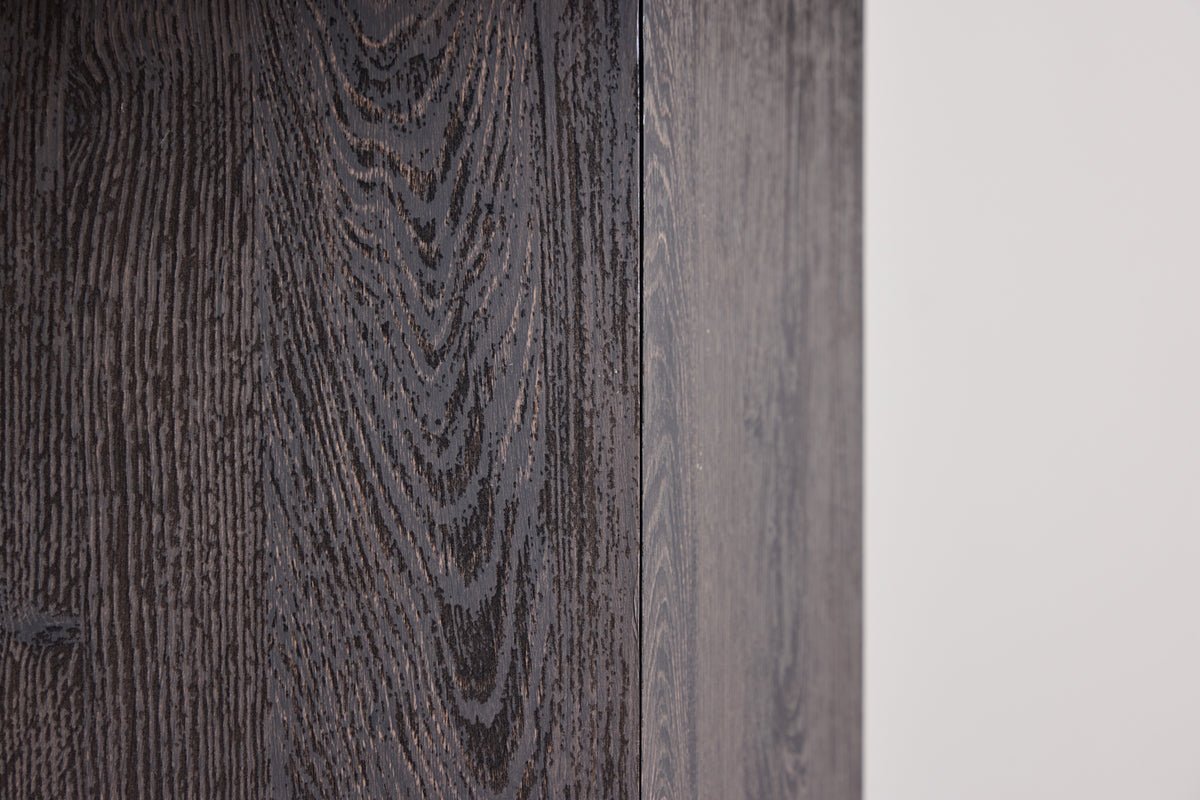 Table à manger Agesta - table à manger ronde avec plateau en gris clair, moka et noir