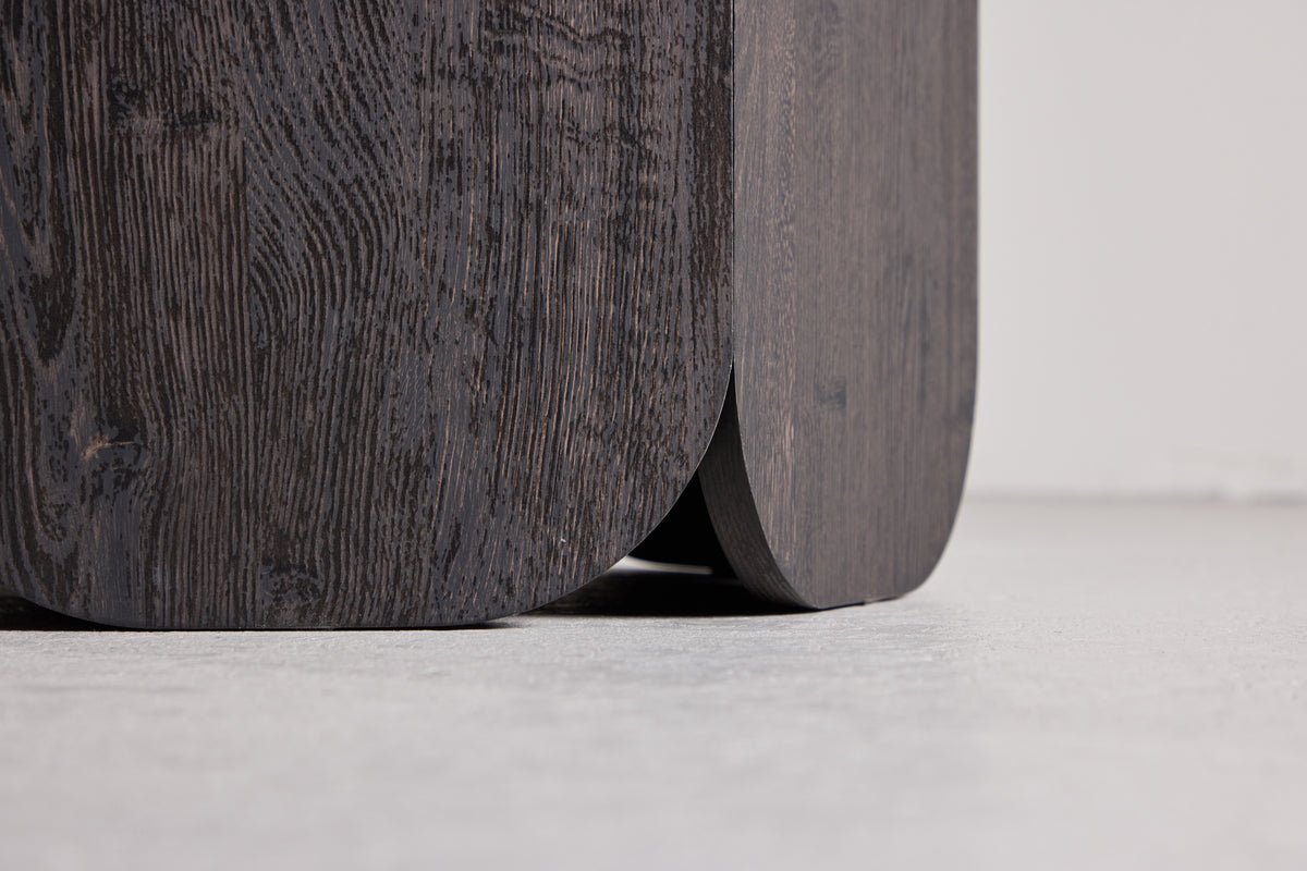 Table à manger Agesta - table à manger ronde avec plateau en gris clair, moka et noir