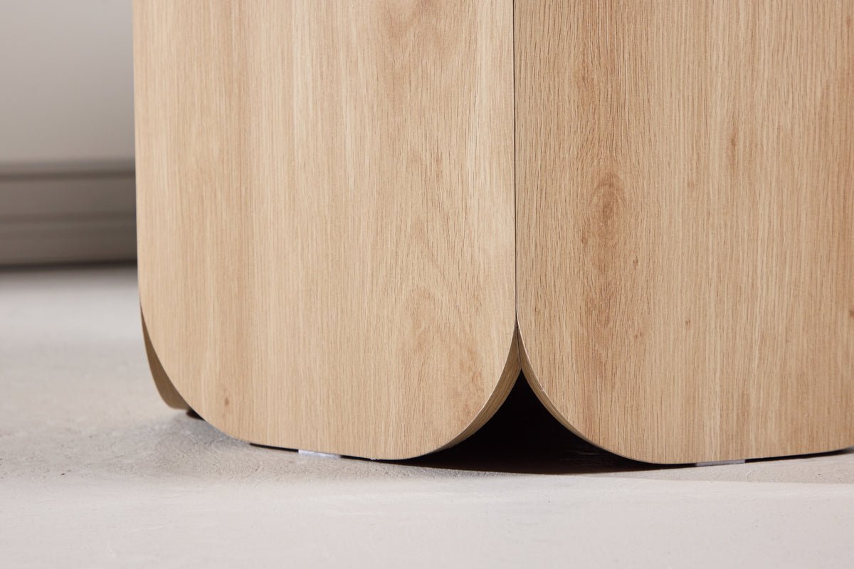 Table à manger Agesta - table à manger ronde avec plateau en gris clair, moka et noir