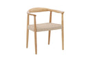 Ensemble de 2 - Chaise Leli en bois d'hévéa et tressage en corde