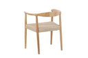 Ensemble de 2 - Chaise Leli en bois d'hévéa et tressage en corde
