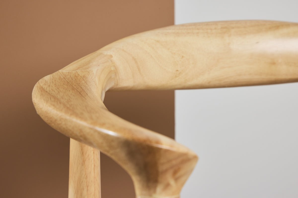 Ensemble de 2 - Chaise Leli en bois d'hévéa et tressage en corde