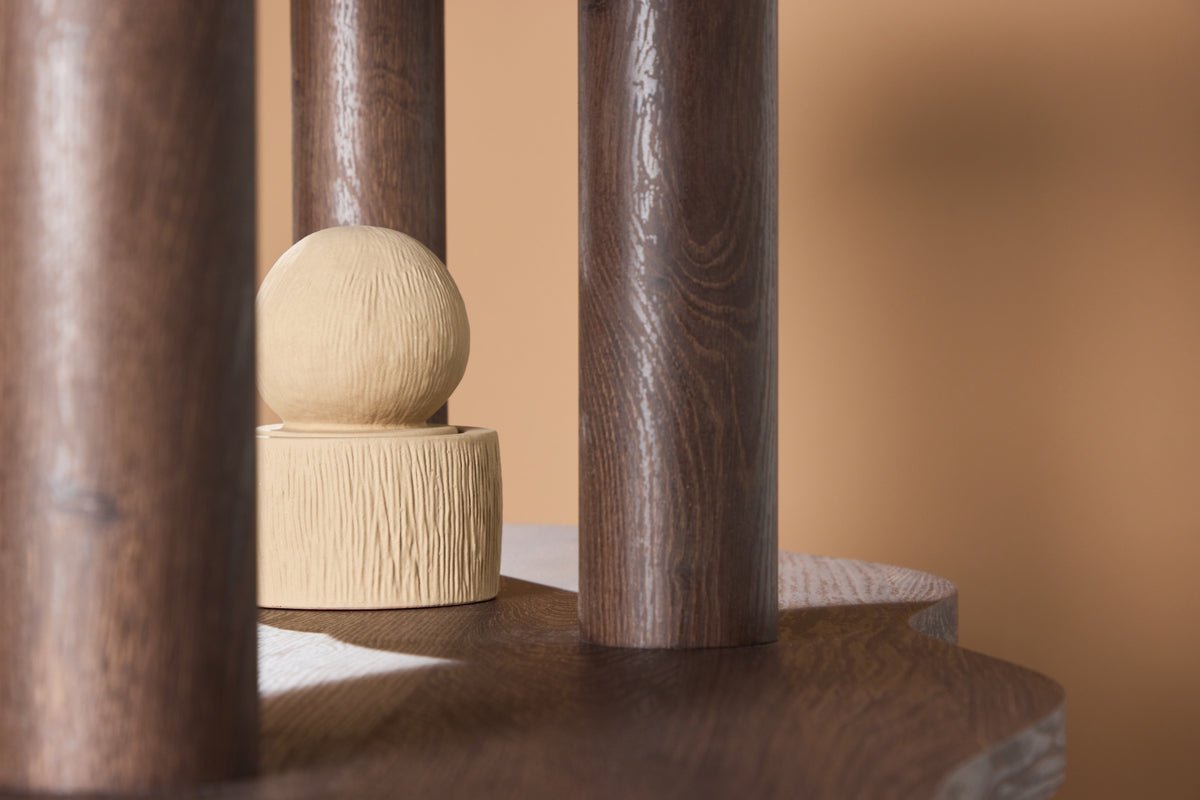 Regal Aureo – Étagère 3 niveaux en moka avec forme ondulée