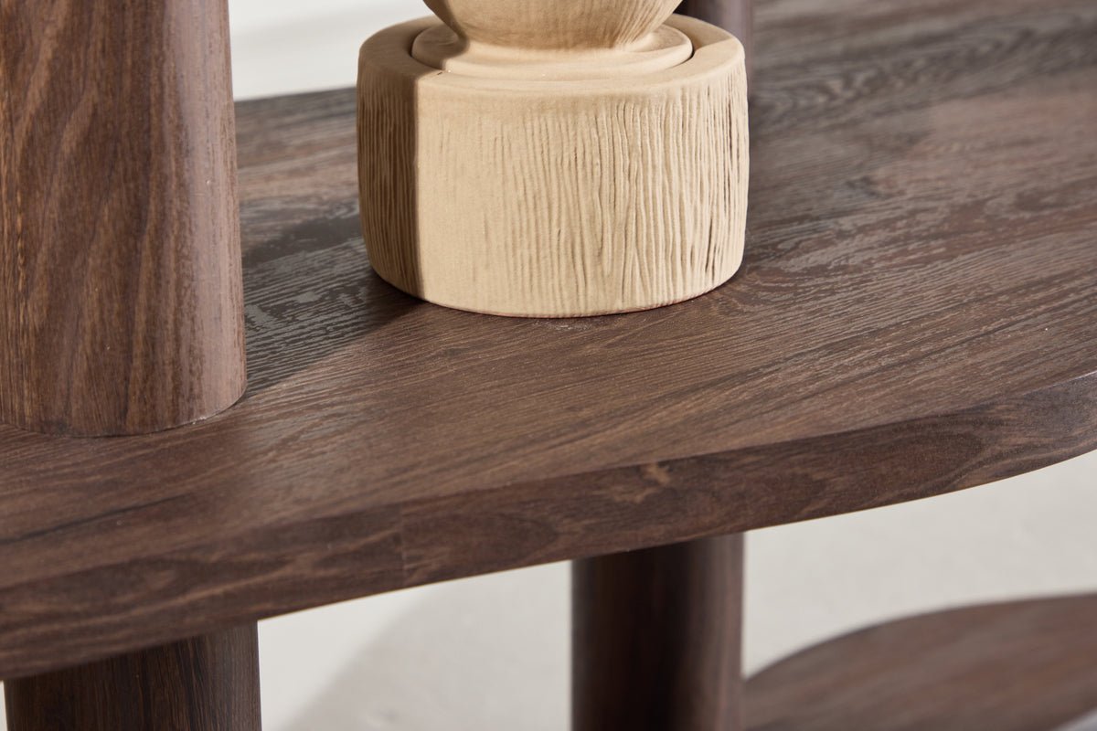 Regal Aureo – Étagère 3 niveaux en moka avec forme ondulée