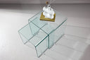 Ensemble de tables basses/latérales Lumea – 2 tables en verre clair
