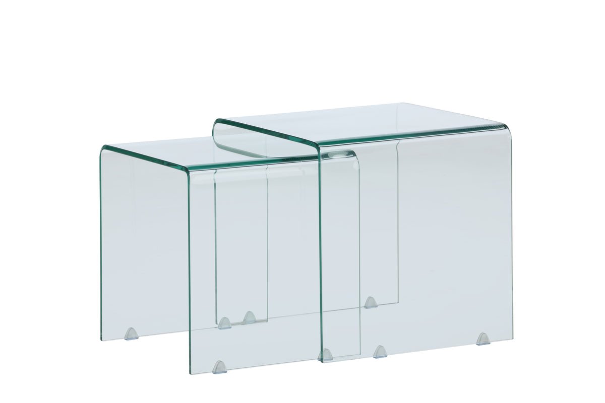 Ensemble de tables basses/latérales Lumea – 2 tables en verre clair