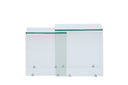 Ensemble de tables basses/latérales Lumea – 2 tables en verre clair