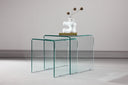 Ensemble de tables basses/latérales Lumea – 2 tables en verre clair
