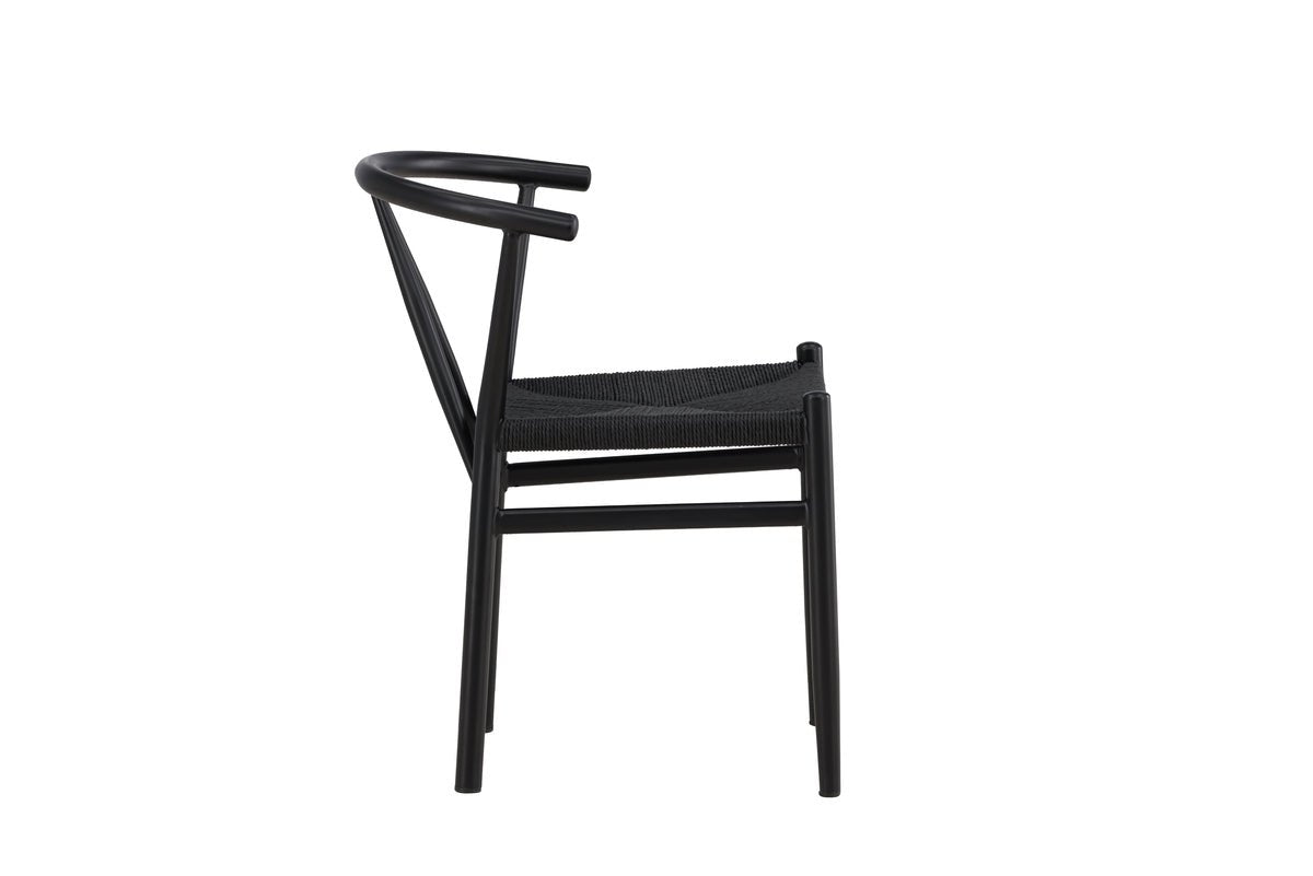 Chaise Fliou II - en Noir avec assise de couleur uniforme